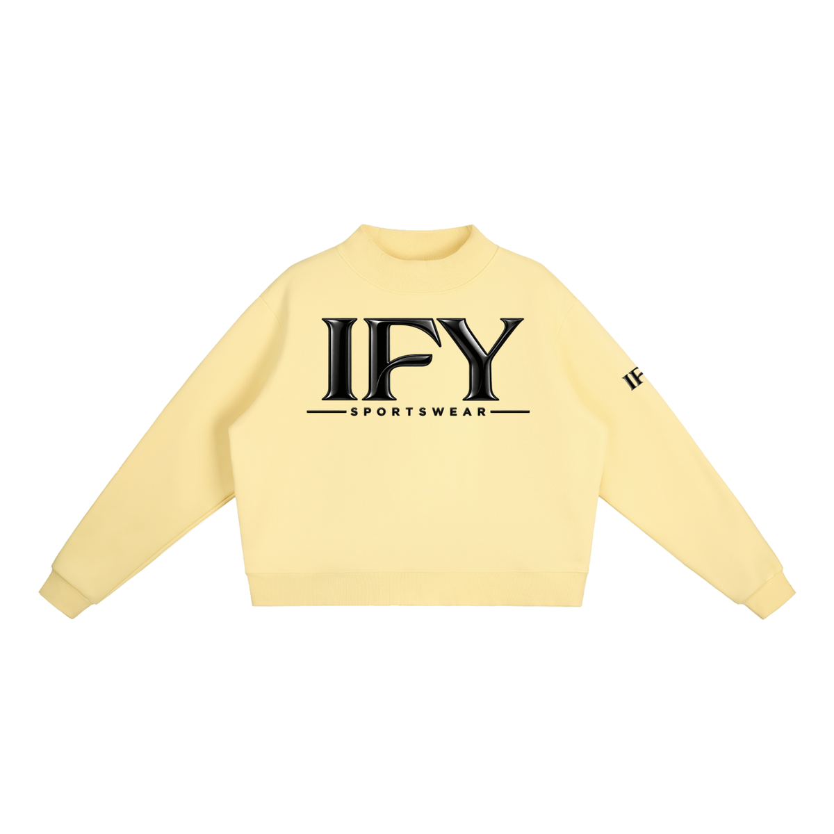 Essential Fleece Mock-Neck Crew Sweatshirt