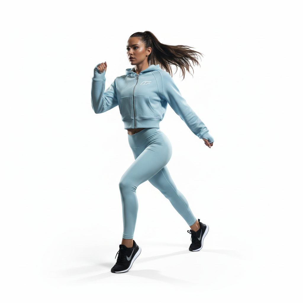 Cropped Zip-Through Hoodie