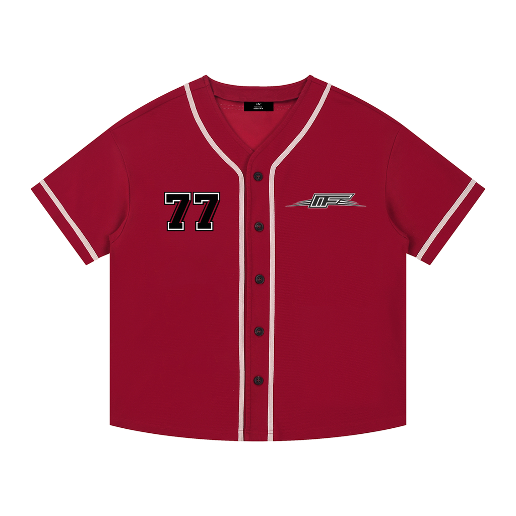 Contrast Piped Button-Up Jersey