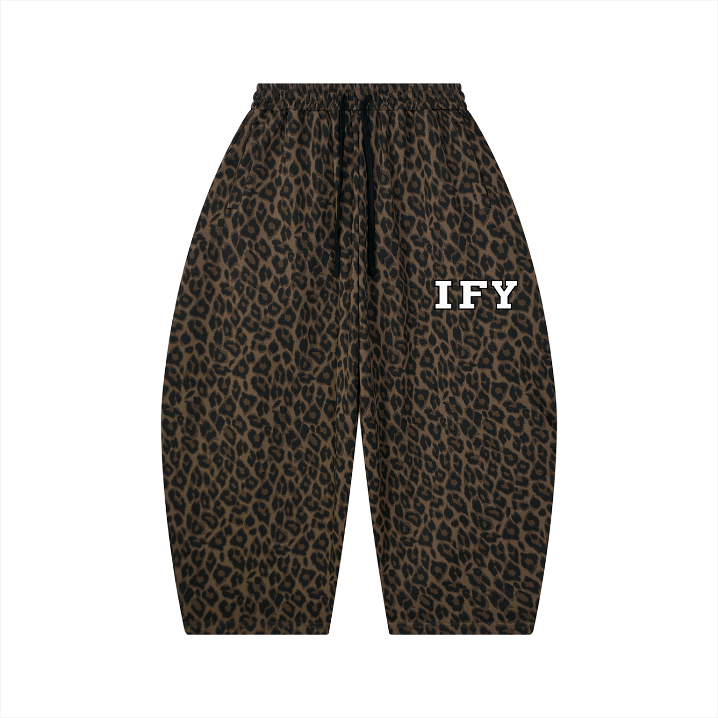 Unisex Leopard Barrel Leg Sweatpants