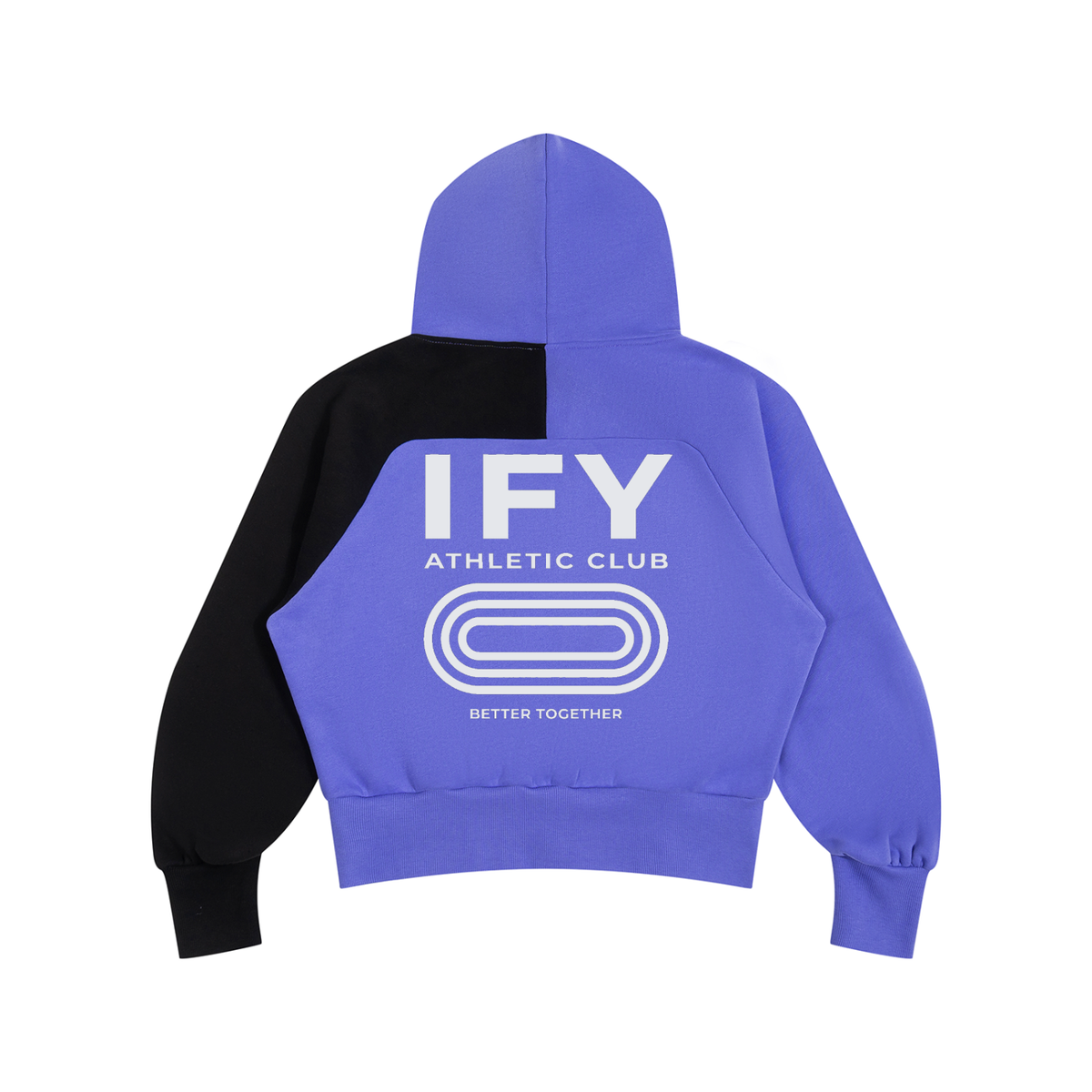 Colour Block Quarter-Zip Fleece Hoodie