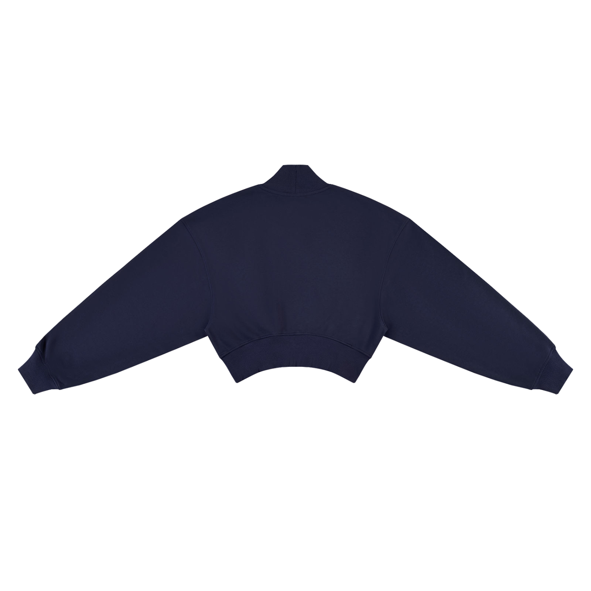 Cropped Mock Neck Lantern Sleeve Sweatshirt