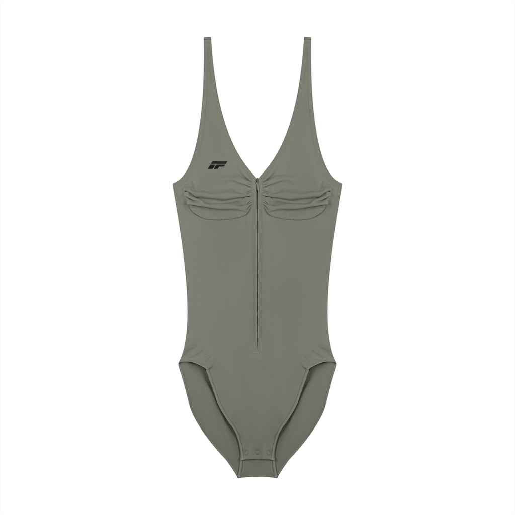 Women’s Full-Zip Ruched Bodysuit