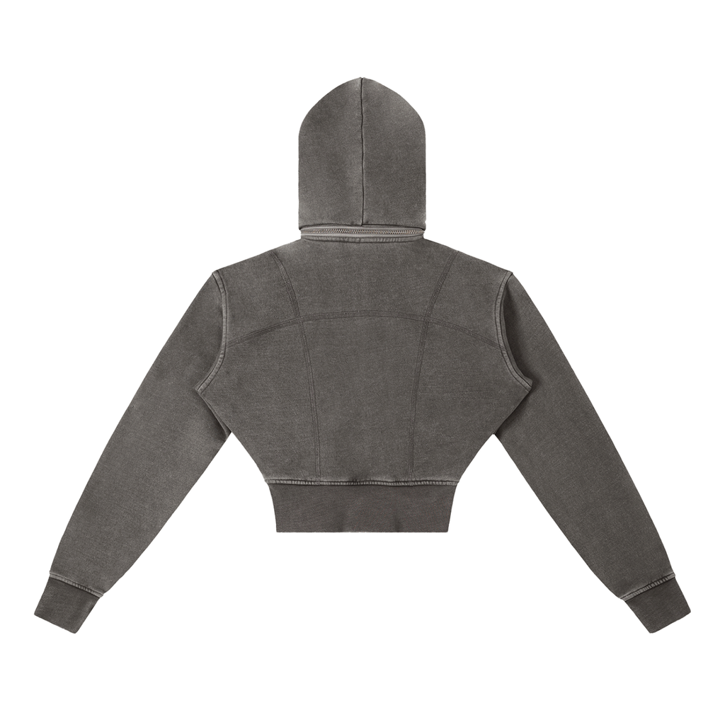 Cropped Fleece Hoodie - Vintage Washed Gym Hoodie | BRACE