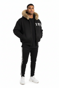 Sun Fade Boxy Detachable Fur Hoodie