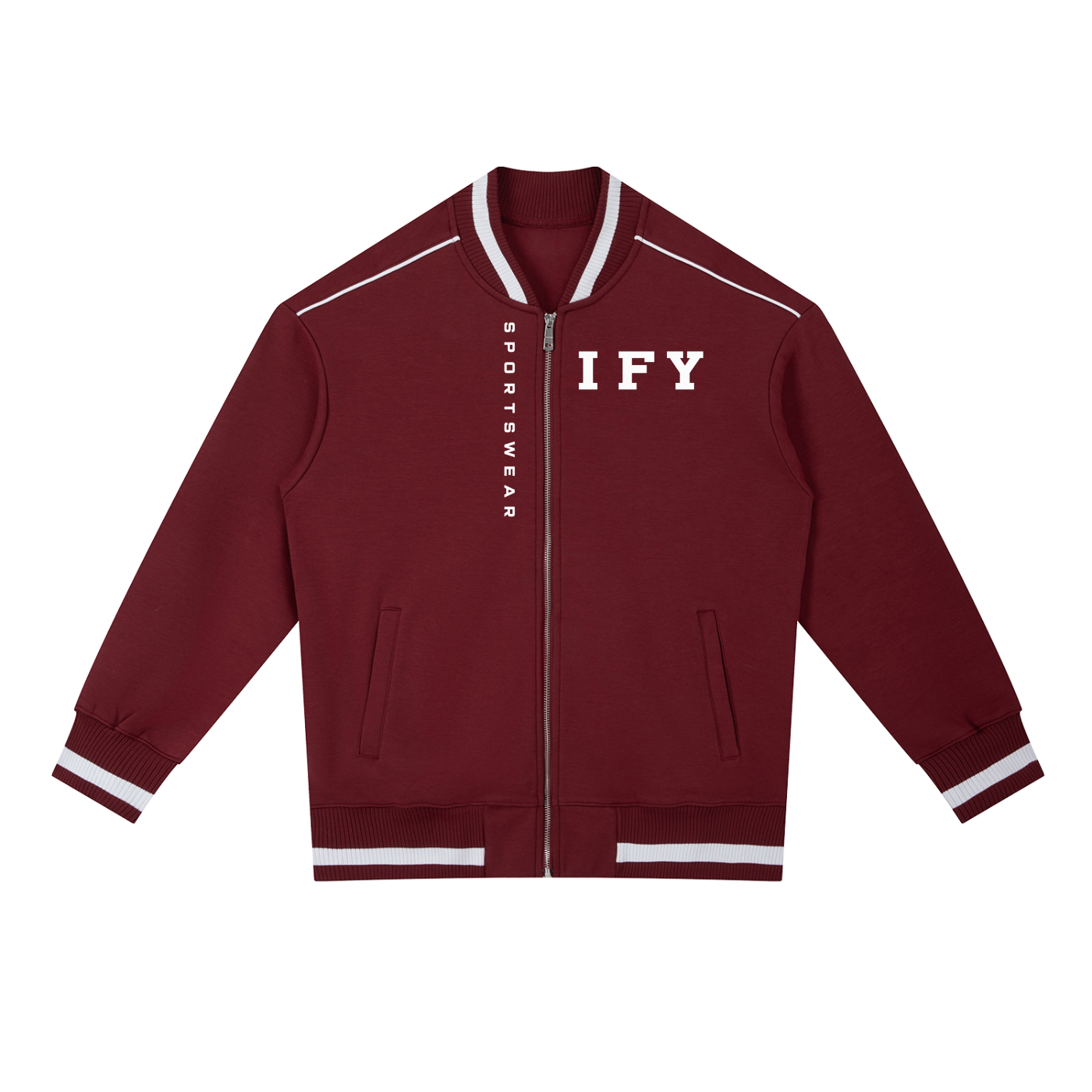Contrast Piping Zip Bomber Jacket
