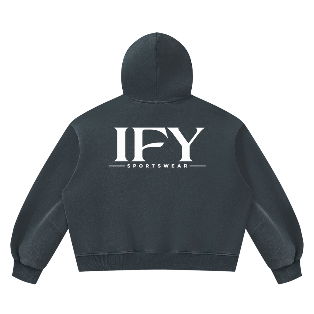 Unisex Vintage Wash Boxy Fleece Hoodie