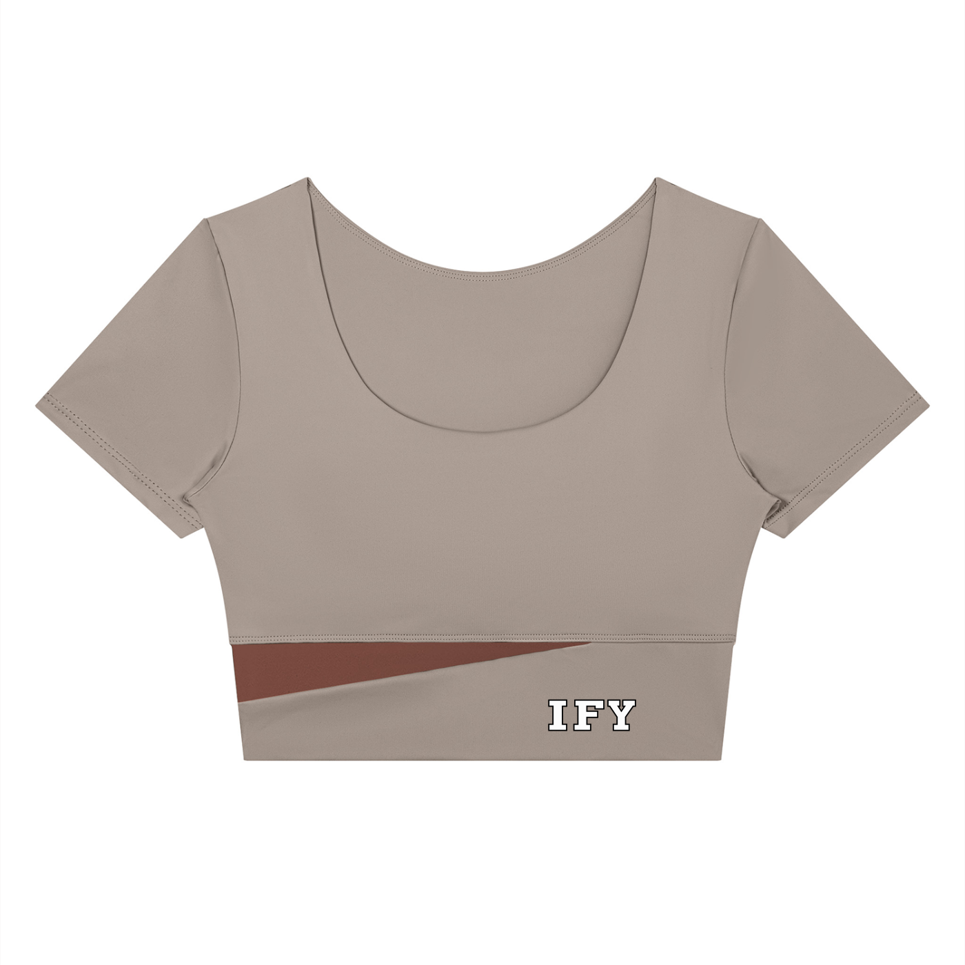Women's Panelled Crop Yoga T-Shirt
