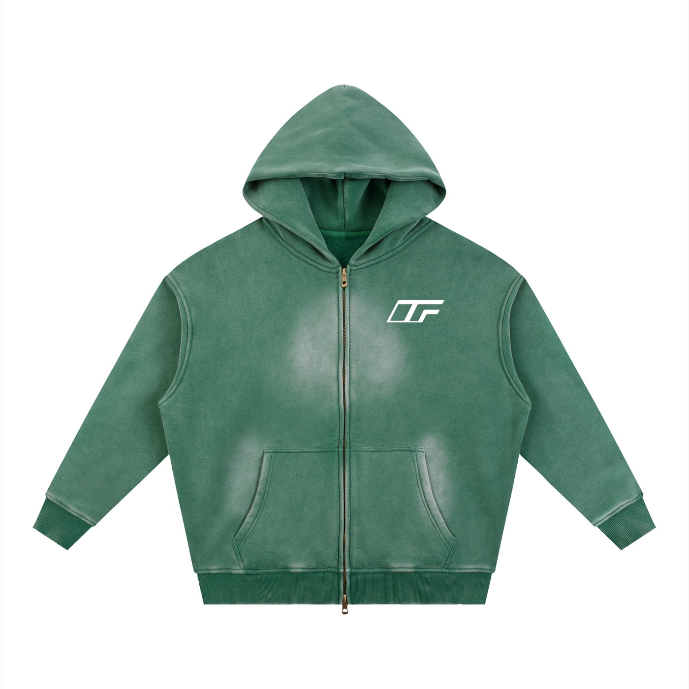 Sunfade Two-way Zipper Boxy Fleece Hoodie