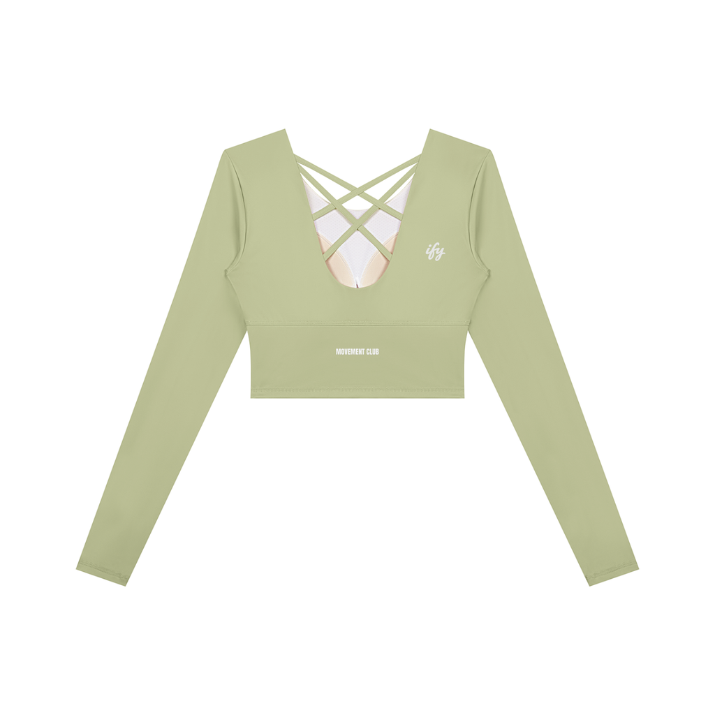 Cropped Long-Sleeve Yoga Top