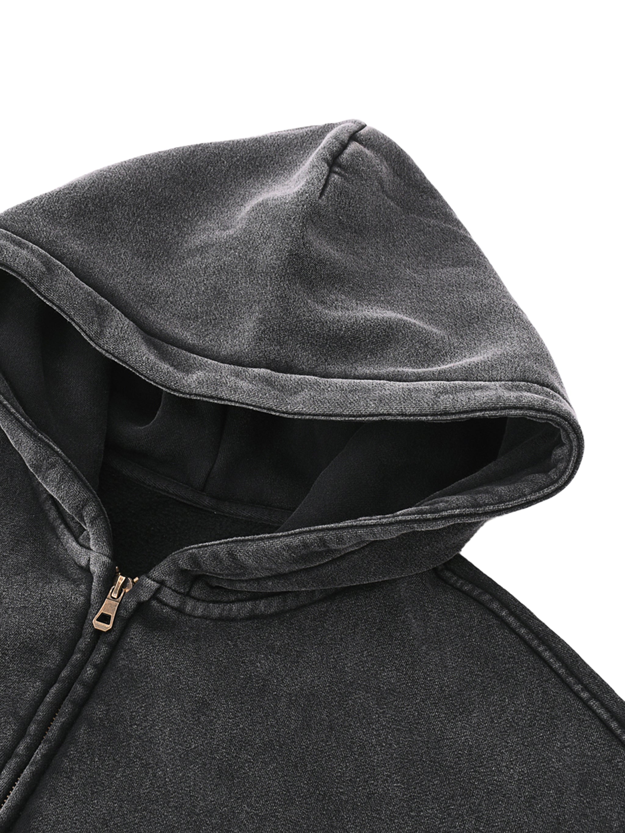 BRACE Zip-Through Boxy Fleece Hoodie