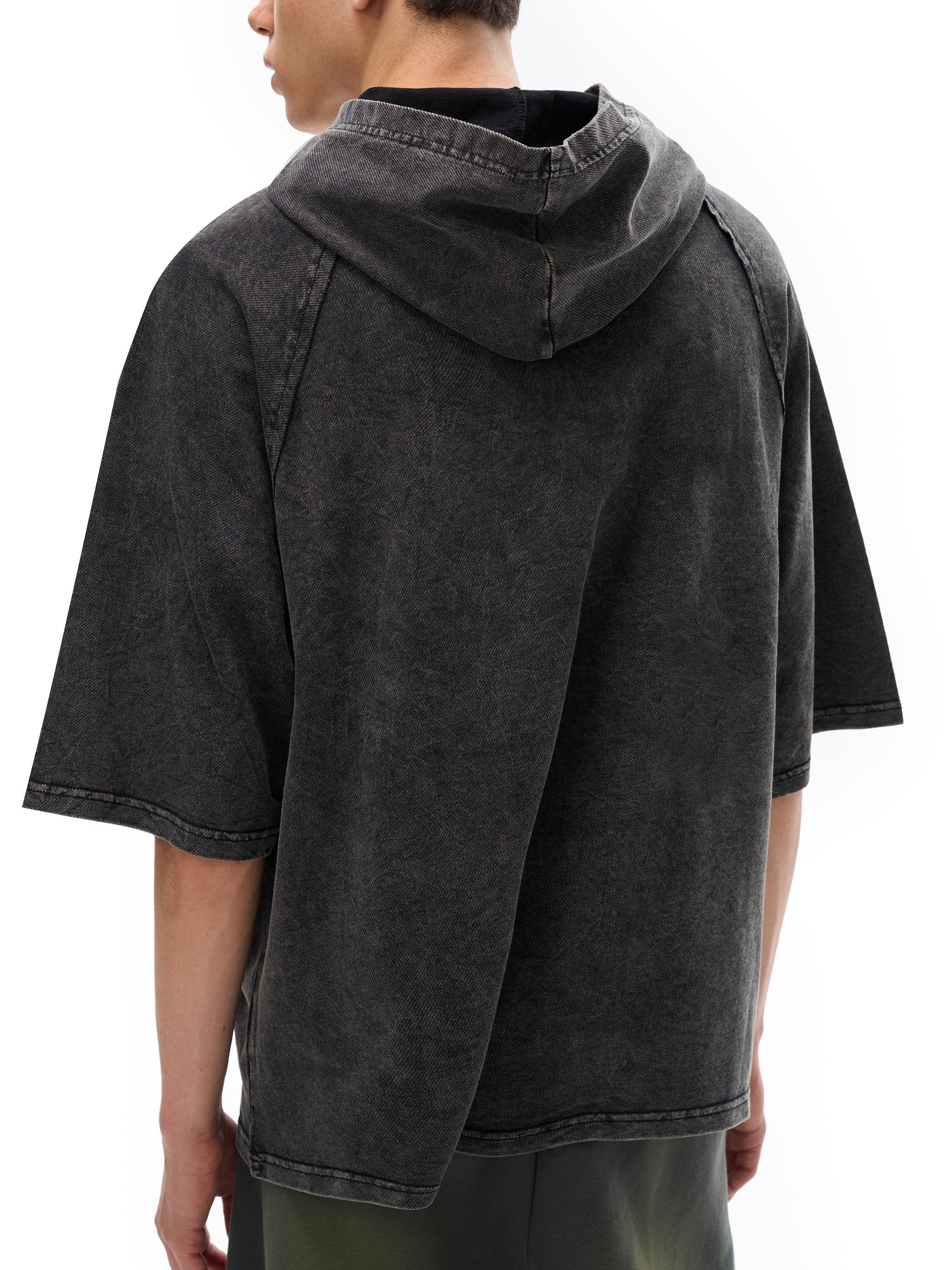 Hooded Boxy T-Shirt - Snow Washed Gym Tee | BRACE