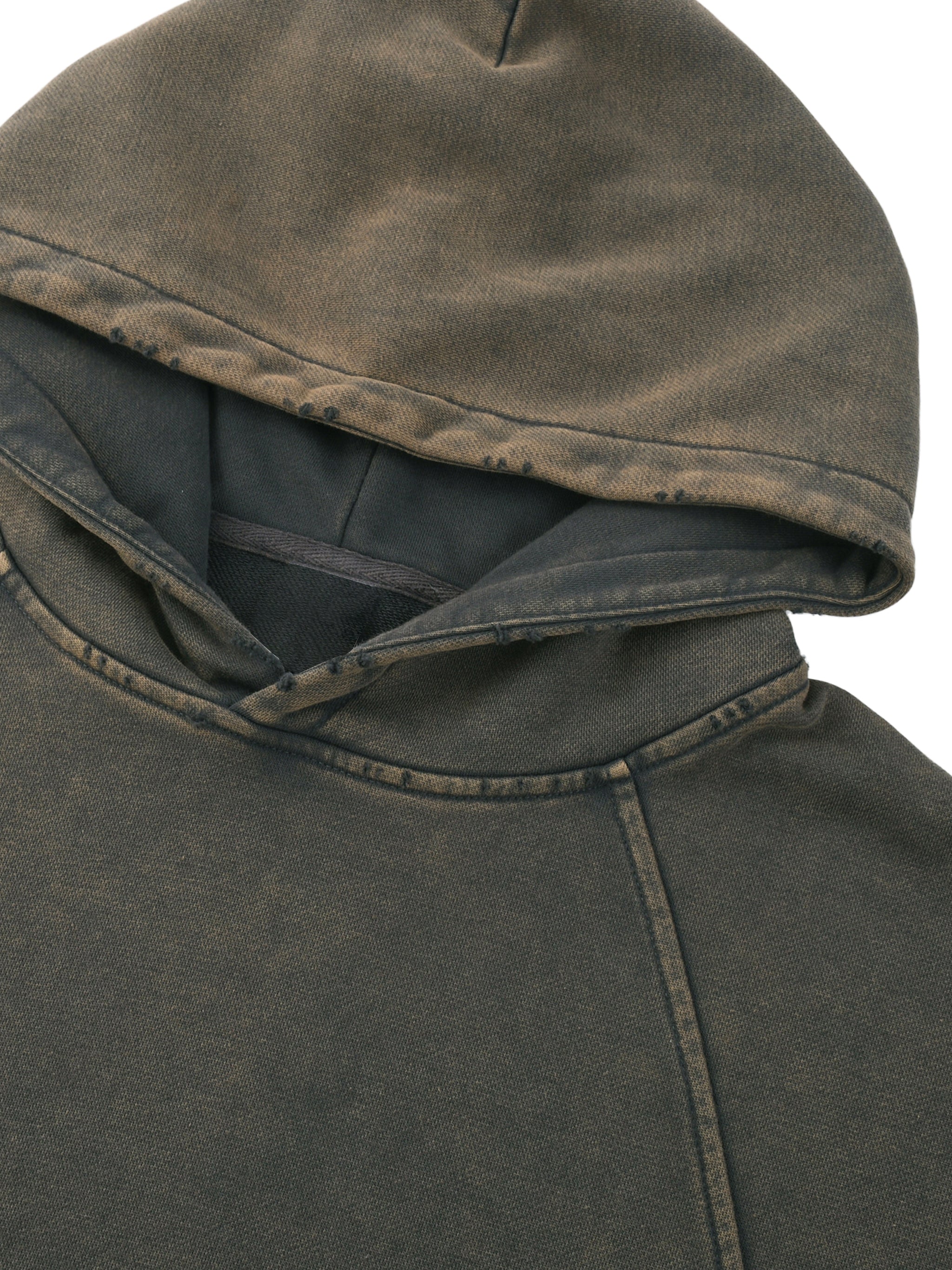 Vintage Washed Frayed-Hem Hoodie - Premium Fleece Gym Hoodie | BRACE