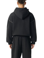 Contrast-Stitched Zip Hoodie - Boxy Fleece Gym Hoodie | BRACE