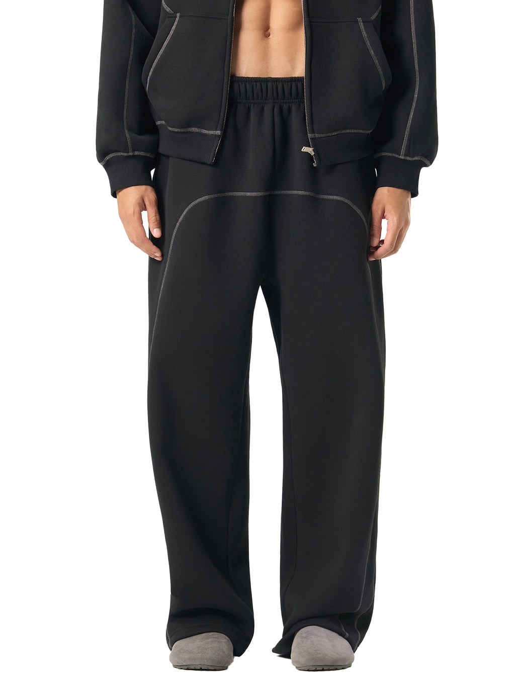 Contrast-Stitched Fleece Sweatpants - Premium Gym Joggers | BRACE