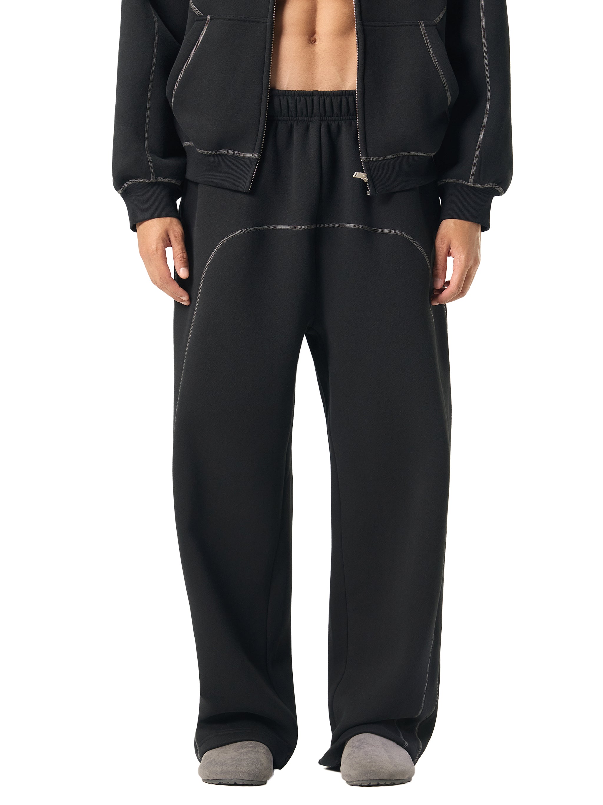 Contrast-Stitched Fleece Sweatpants - Premium Gym Joggers | BRACE