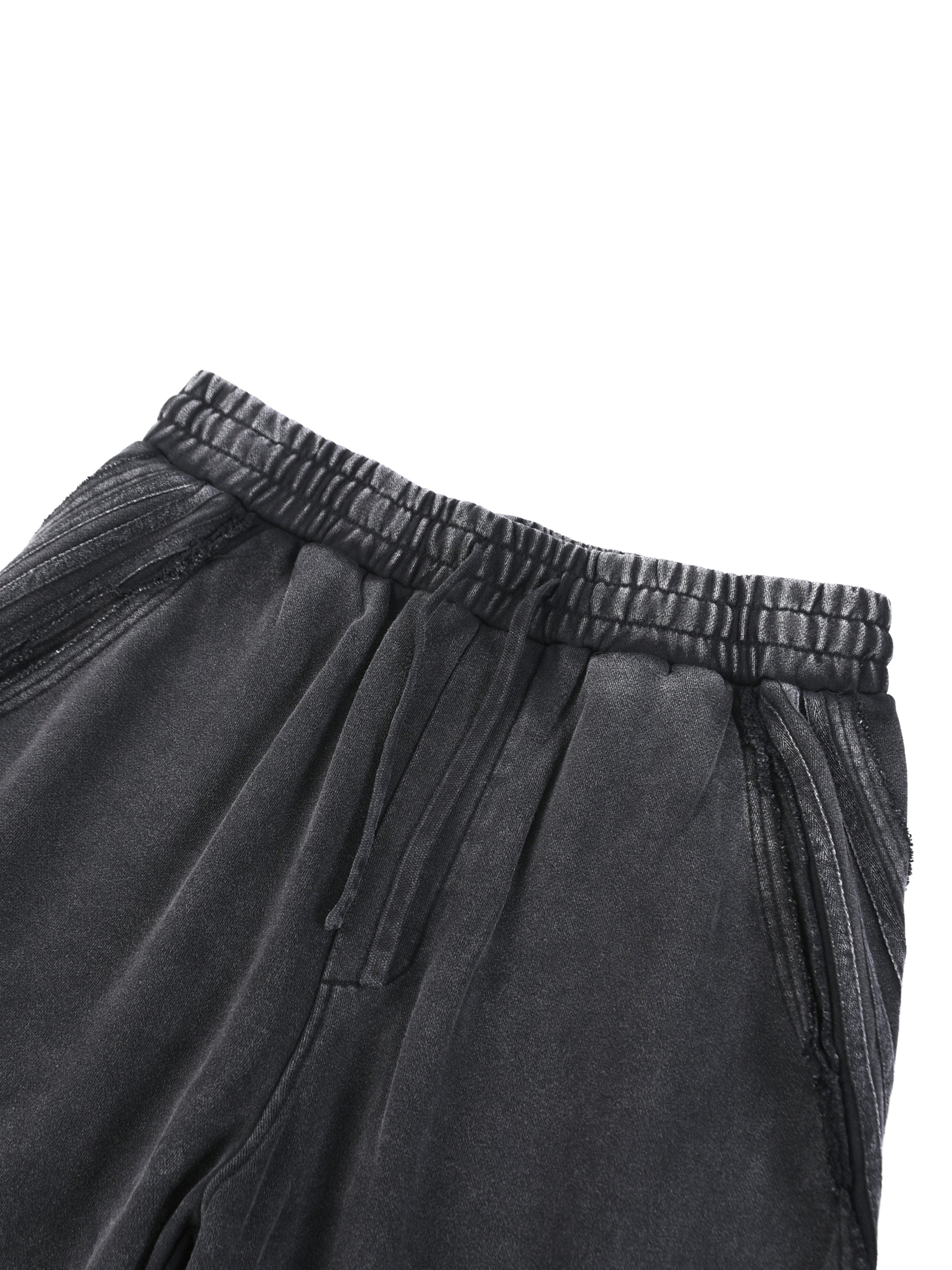 Snow Washed Sweatpants - Raw Edge Tape Detail Gym Joggers | BRACE