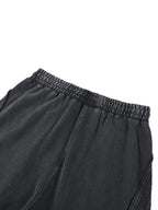 Snow Washed Sweatpants - Raw Edge Tape Detail Gym Joggers | BRACE
