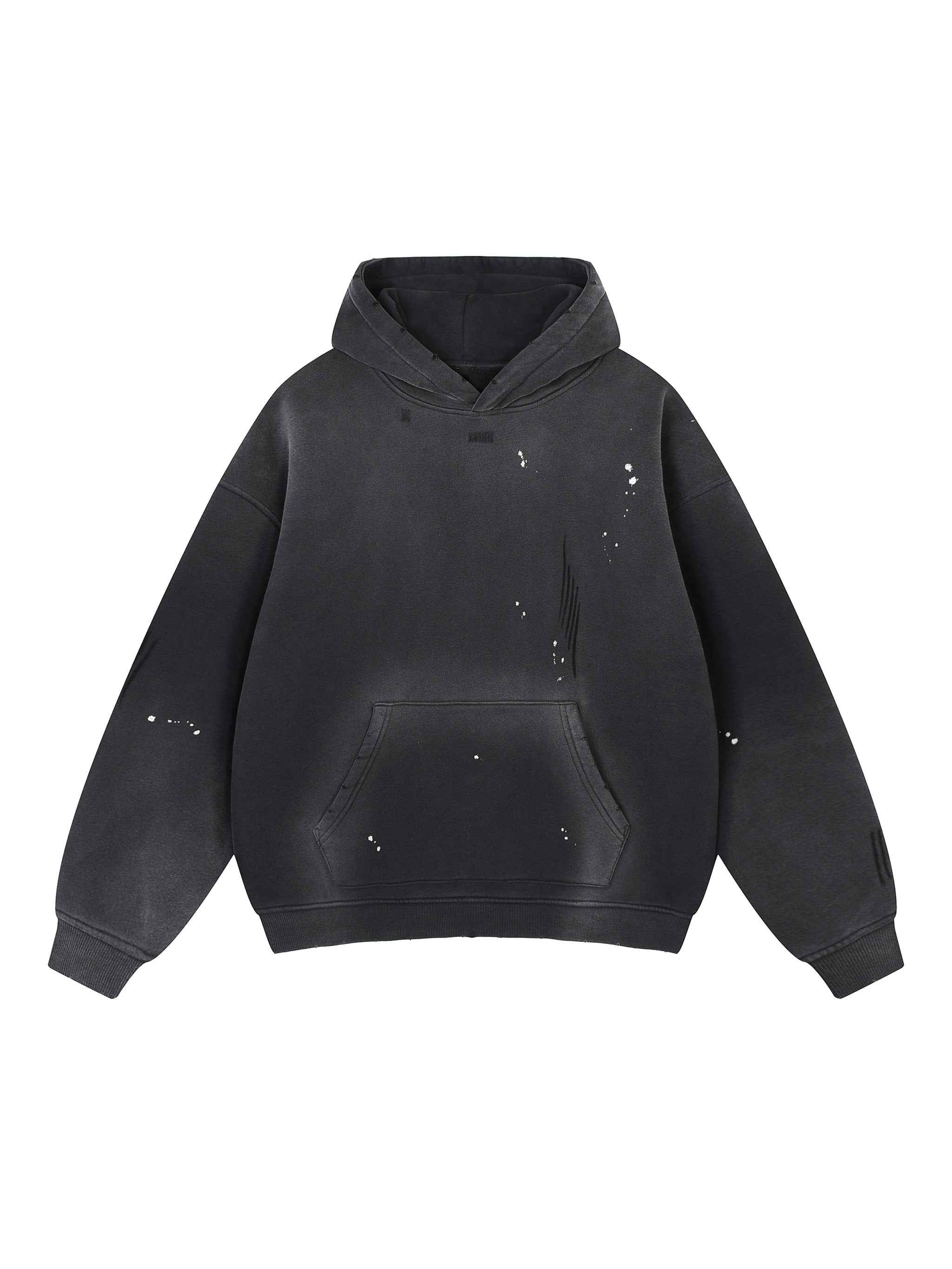 Vintage Washed Frayed Fleece Hoodie - Premium Gym Hoodie | BRACE