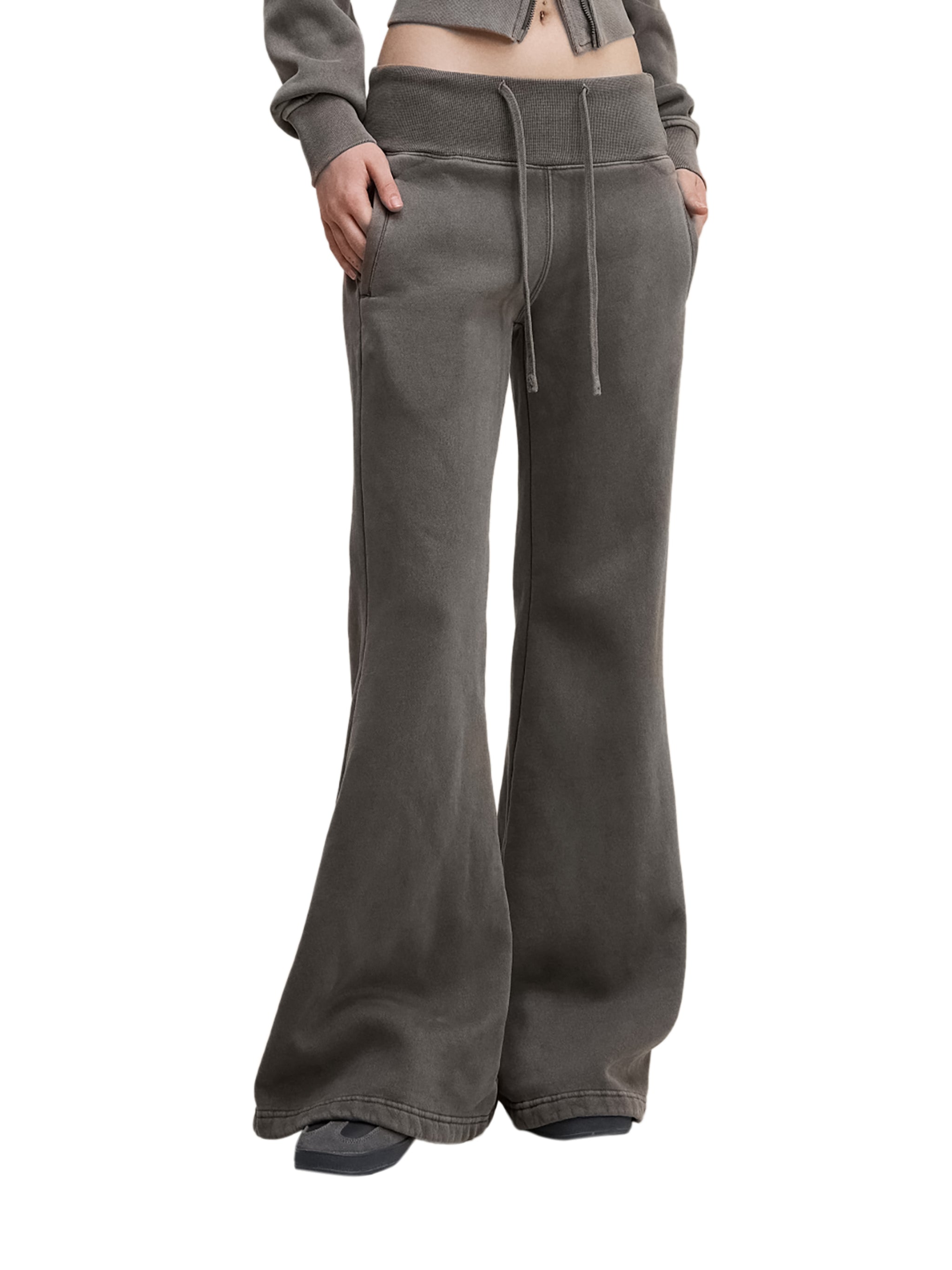 Flared Fleece Pants - Vintage Washed Gym Sweatpants | BRACE