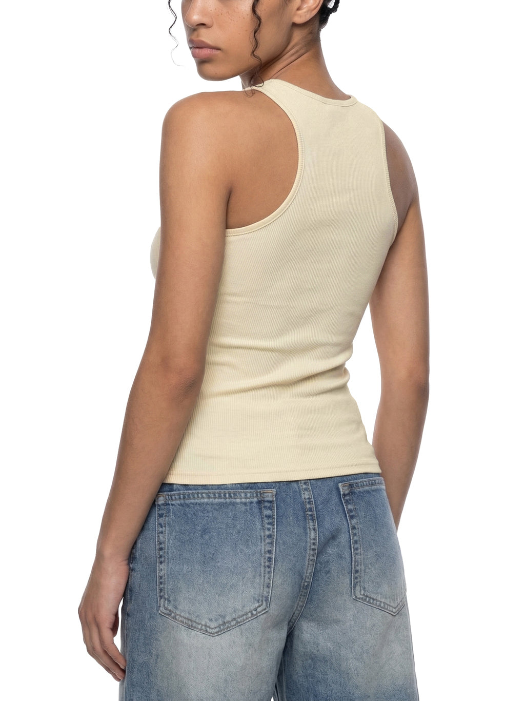 BRACE Slim Fit Ribbed Racerback Tank Top