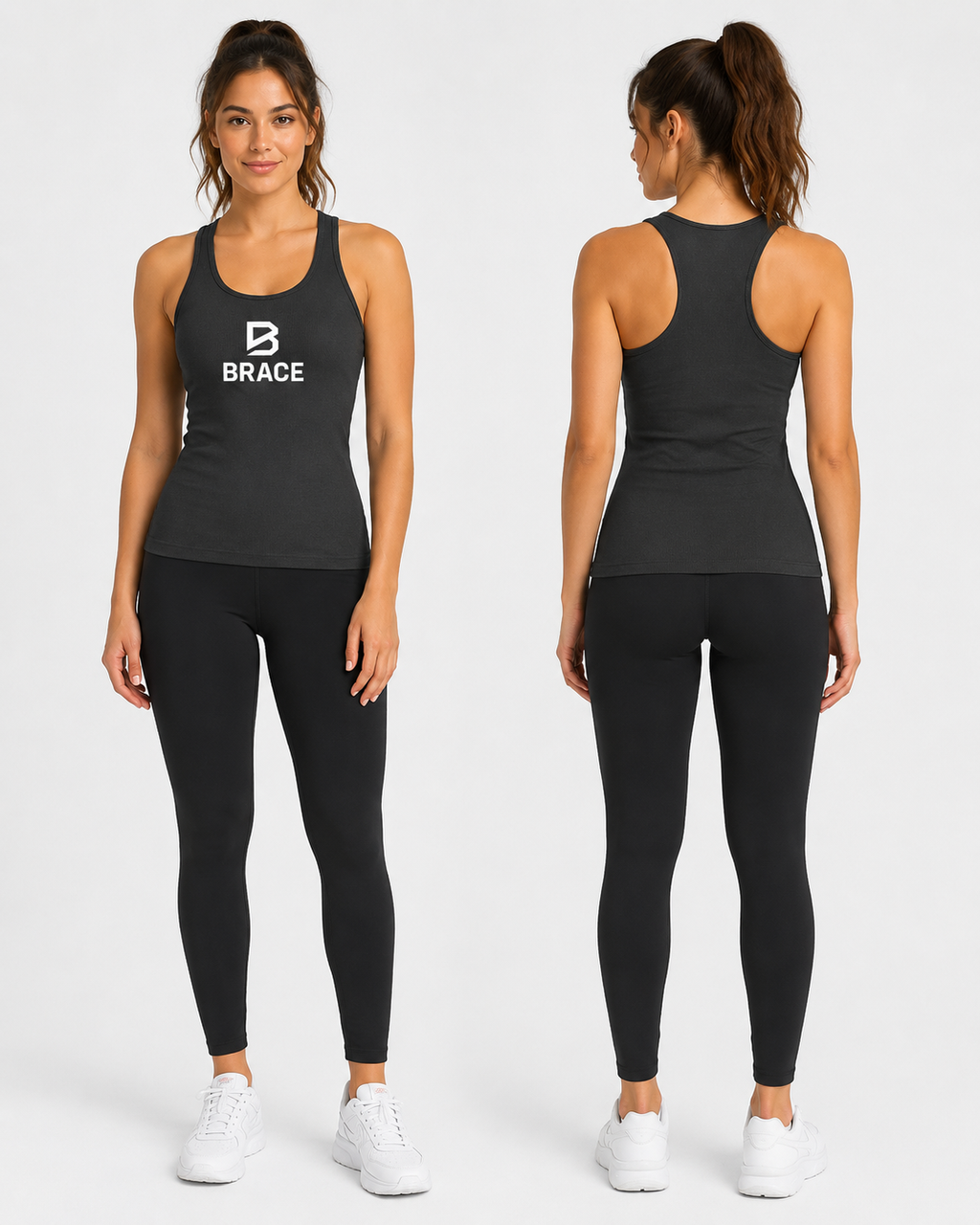 BRACE Slim Fit Ribbed Racerback Tank Top