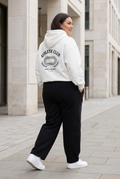 White Athletic Club hoodie and black trousers, back streetwear preview
